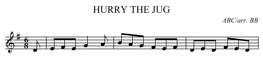 HURRY THE JUG - staff notation