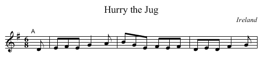 Hurry the Jug - staff notation