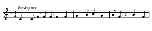 Husbandman & servingman - staff notation