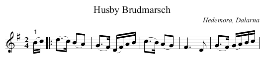 Husby Brudmarsch - staff notation