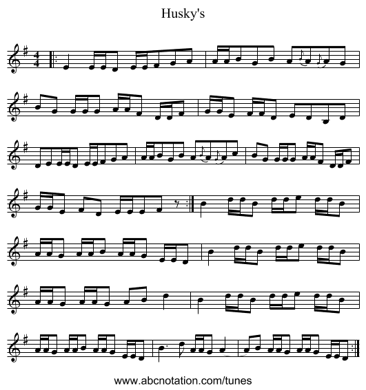 Husky's - staff notation