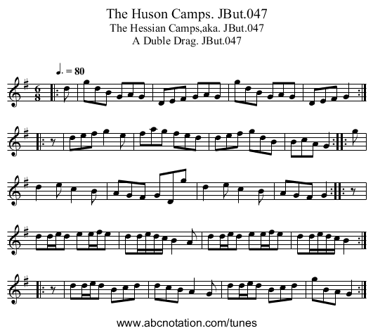 Huson Camps. JBut.047, The - staff notation