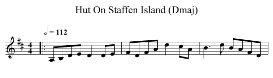 Hut On Staffen Island (Dmaj) - staff notation