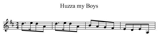 Huzza my Boys - staff notation