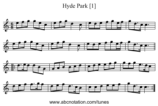 Hyde Park [1] - staff notation