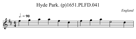 Hyde Park. (p)1651.PLFD.041 - staff notation