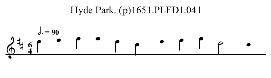 Hyde Park. (p)1651.PLFD1.041 - staff notation