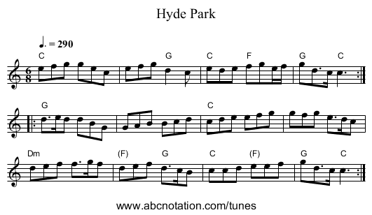 Hyde Park - staff notation