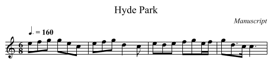 Hyde Park - staff notation