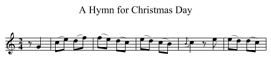 Hymn for Christmas Day, A - staff notation