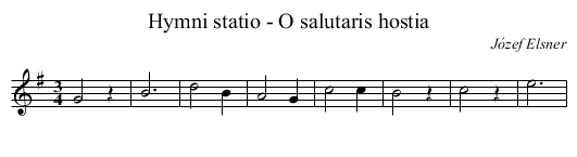 Hymni statio - O salutaris hostia - staff notation