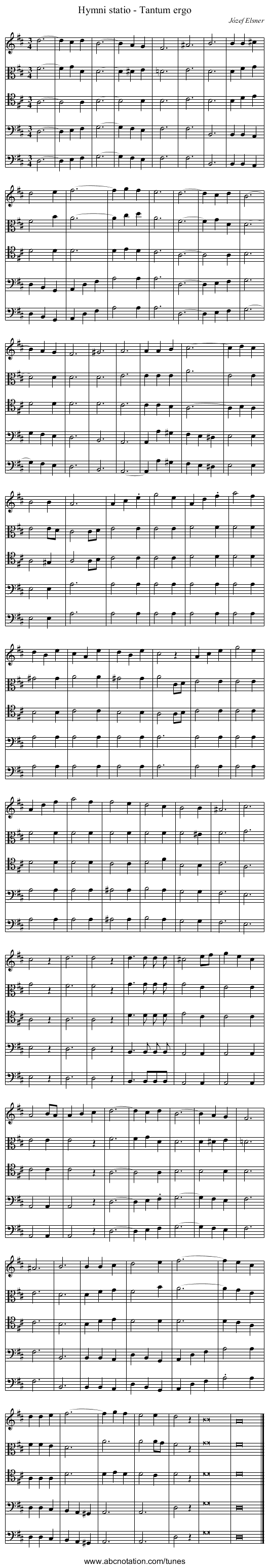 Hymni statio - Tantum ergo - staff notation