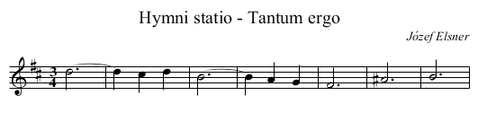 Hymni statio - Tantum ergo - staff notation