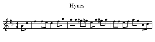 Hynes' - staff notation