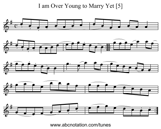 I am Over Young to Marry Yet [5] - staff notation