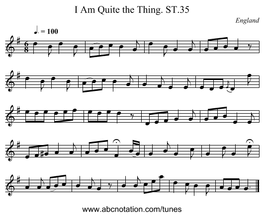 I Am Quite the Thing. ST.35 - staff notation
