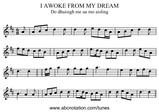 I AWOKE FROM MY DREAM - staff notation