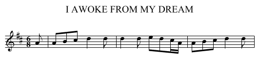 I AWOKE FROM MY DREAM - staff notation