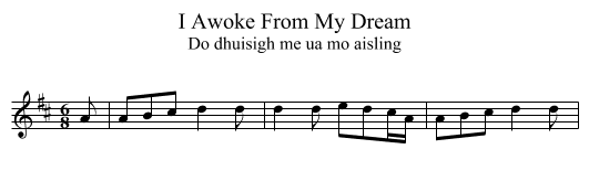 I Awoke From My Dream - staff notation