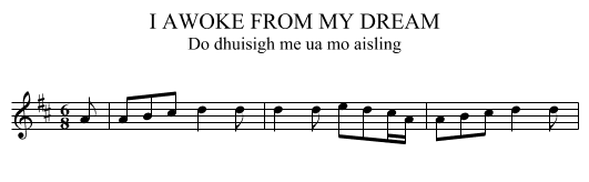I AWOKE FROM MY DREAM - staff notation