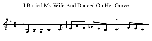 I Buried My Wife And Danced On Her Grave - staff notation
