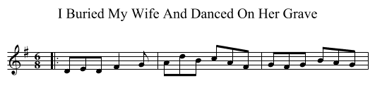 I Buried My Wife And Danced On Her Grave - staff notation