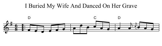I Buried My Wife And Danced On Her Grave - staff notation