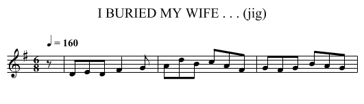 I BURIED MY WIFE . . . (jig) - staff notation