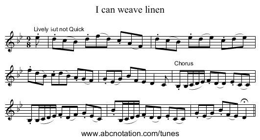I can weave linen - staff notation