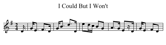 I Could But I Won't - staff notation