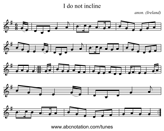 I do not incline - staff notation