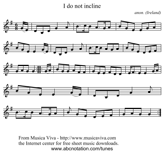 I do not incline - staff notation