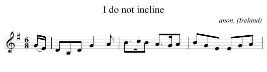 I do not incline - staff notation