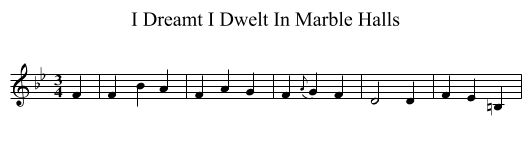 I Dreamt I Dwelt In Marble Halls - staff notation