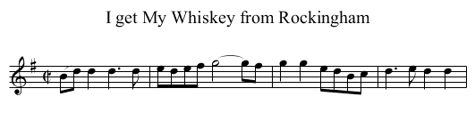 I get My Whiskey from Rockingham - staff notation