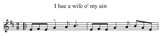 I hae a wife o' my ain - staff notation