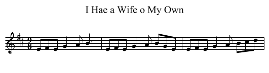 I Hae a Wife o My Own - staff notation