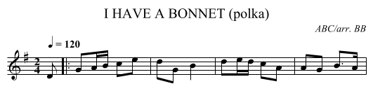 I HAVE A BONNET (polka) - staff notation