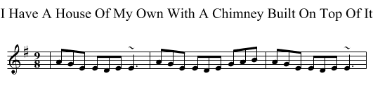 I Have A House Of My Own With A Chimney Built On Top Of It - staff notation