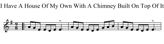I Have A House Of My Own With A Chimney Built On Top Of It - staff notation