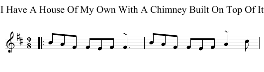 I Have A House Of My Own With A Chimney Built On Top Of It - staff notation