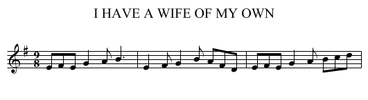 I HAVE A WIFE OF MY OWN - staff notation