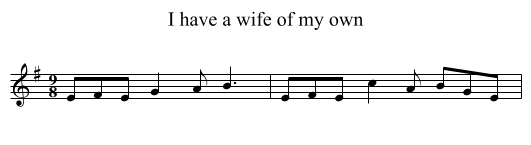 I have a wife of my own - staff notation