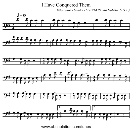 I Have Conquered Them - staff notation