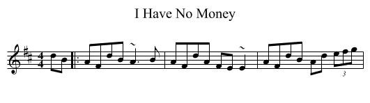 I Have No Money - staff notation