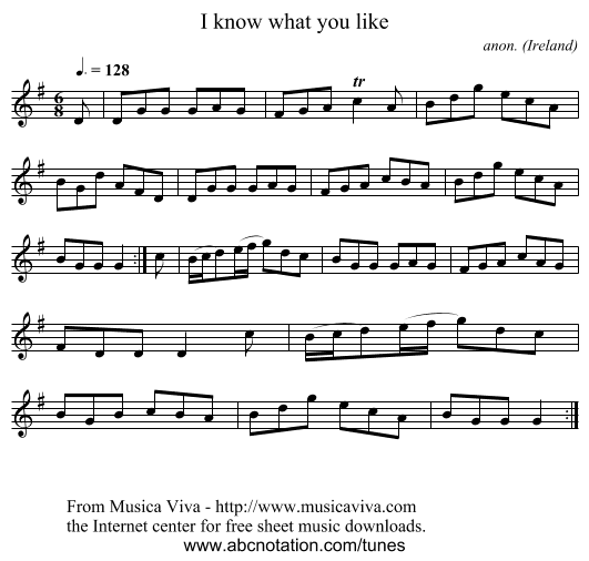 I know what you like - staff notation