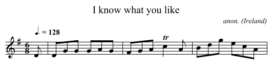 I know what you like - staff notation