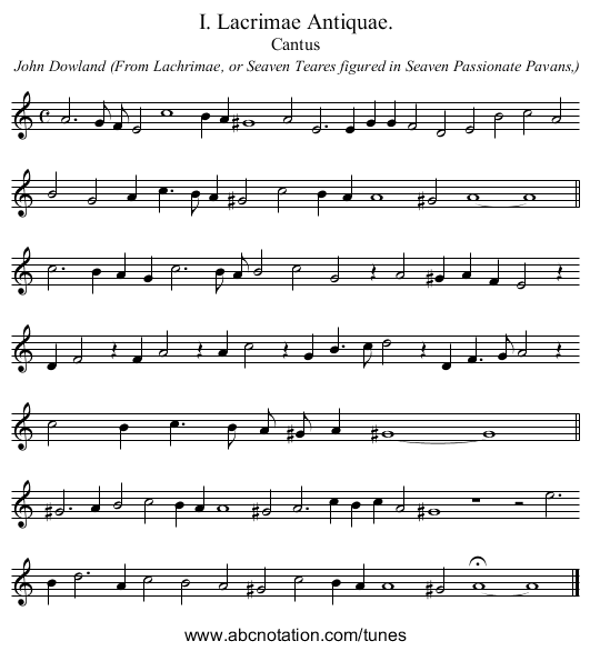 I. Lacrimae Antiquae. - staff notation