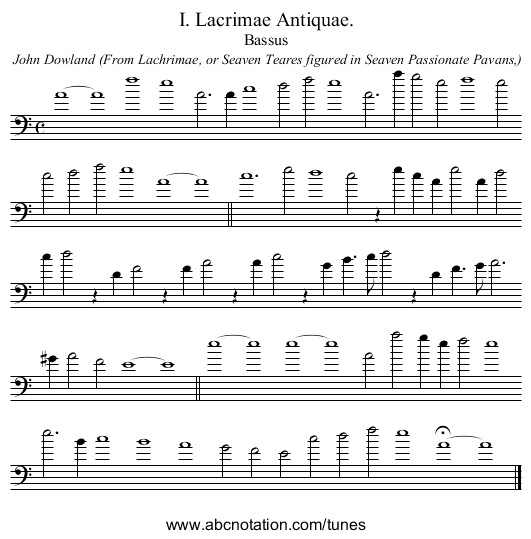 I. Lacrimae Antiquae. - staff notation