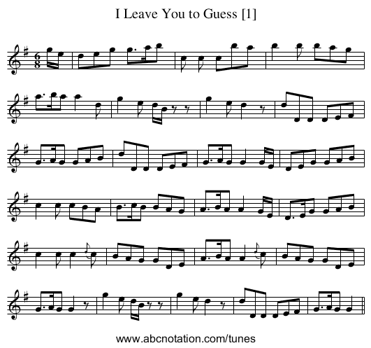 I Leave You to Guess [1] - staff notation